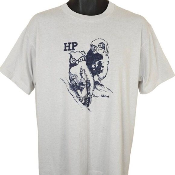 Hewlett Packard HP Owl T Shirt Vintage 70s 80s Something To Hoot About - Picture 1 of 7